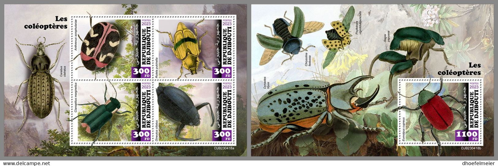 DJIBOUTI 2023 MNH Beetles Käfer M/S+S/S – OFFICIAL ISSUE – DHQ2420 - Käfer