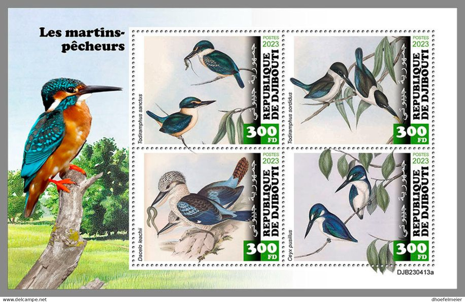 DJIBOUTI 2023 MNH Kingfishers Eisvögel M/S – OFFICIAL ISSUE – DHQ2420 - Andere & Zonder Classificatie