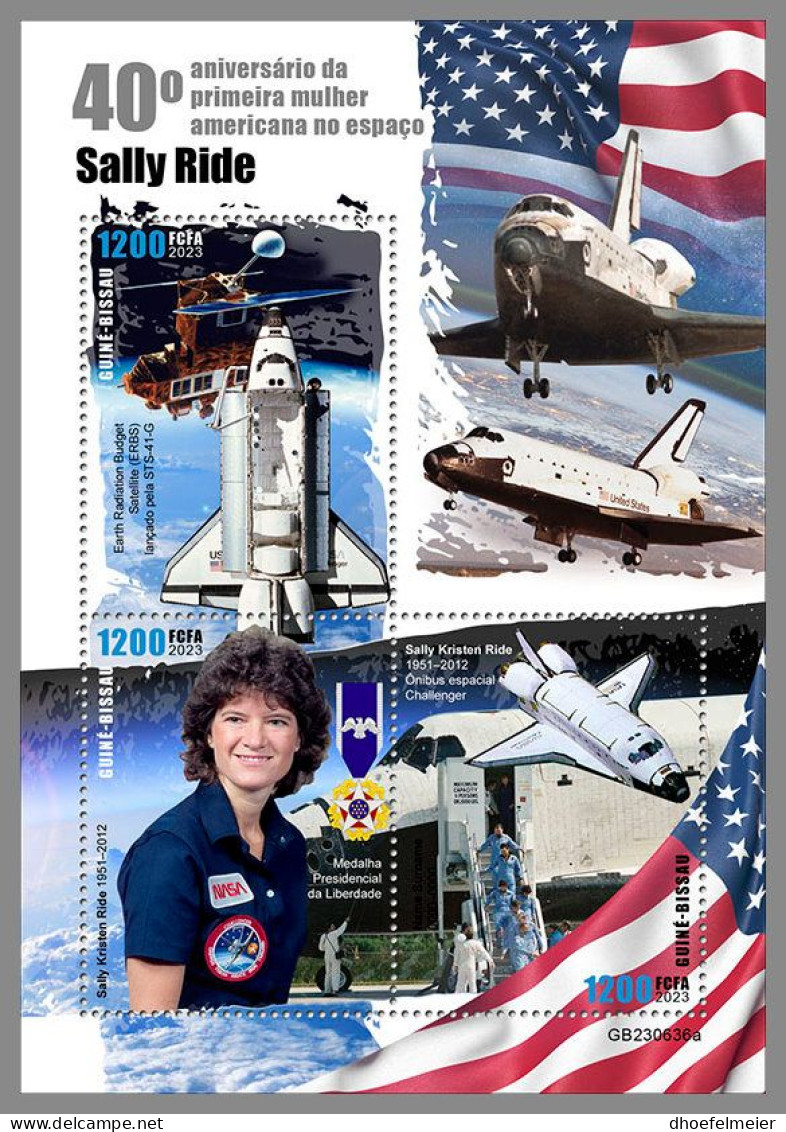 GUINEA-BISSAU 2023 MNH Sally Ride Woman In Space Raumfahrt M/S – OFFICIAL ISSUE – DHQ2420 - Afrique