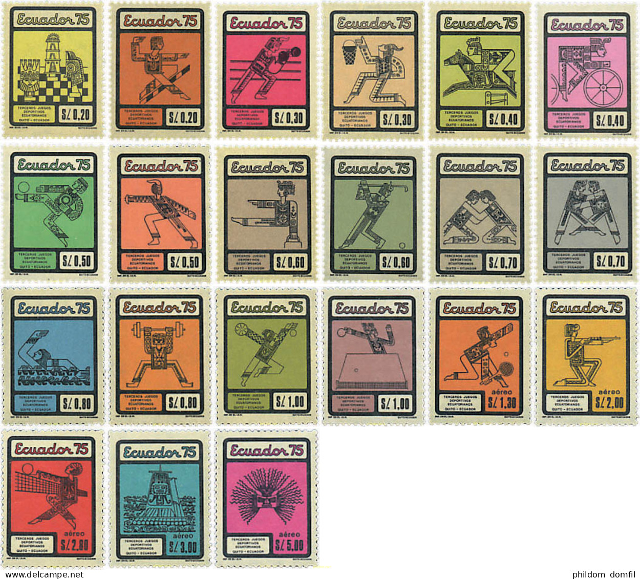 51948 MNH ECUADOR 1975 3 JUEGOS DEL ECUADOR EN QUITO - Equateur