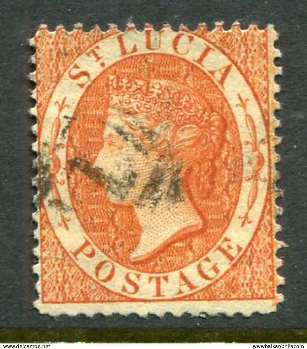 1876 St Lucia 1s Perf 14 Used Sg 18 - Ste Lucie (...-1978)