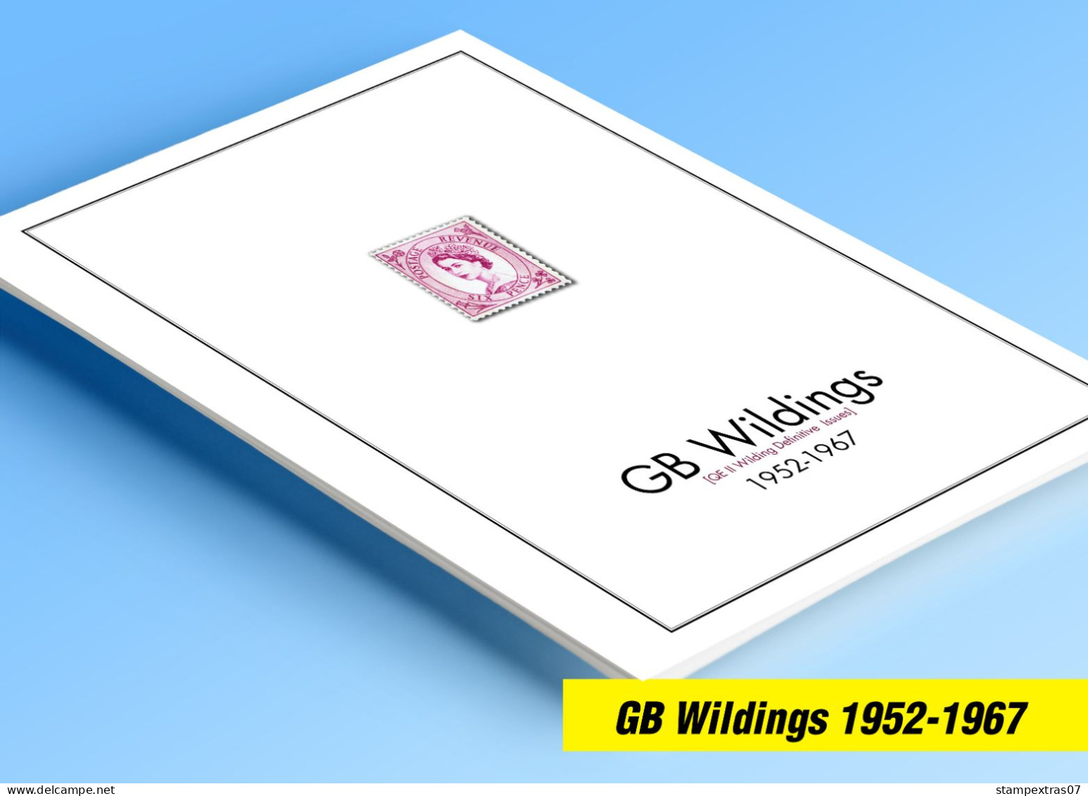 COLOR PRINTED GREAT BRITAIN WILDING ISSUES 1952-1967 STAMP ALBUM PAGES (10 Illustrated Pages) >> FEUILLES ALBUM - Pré-Imprimés