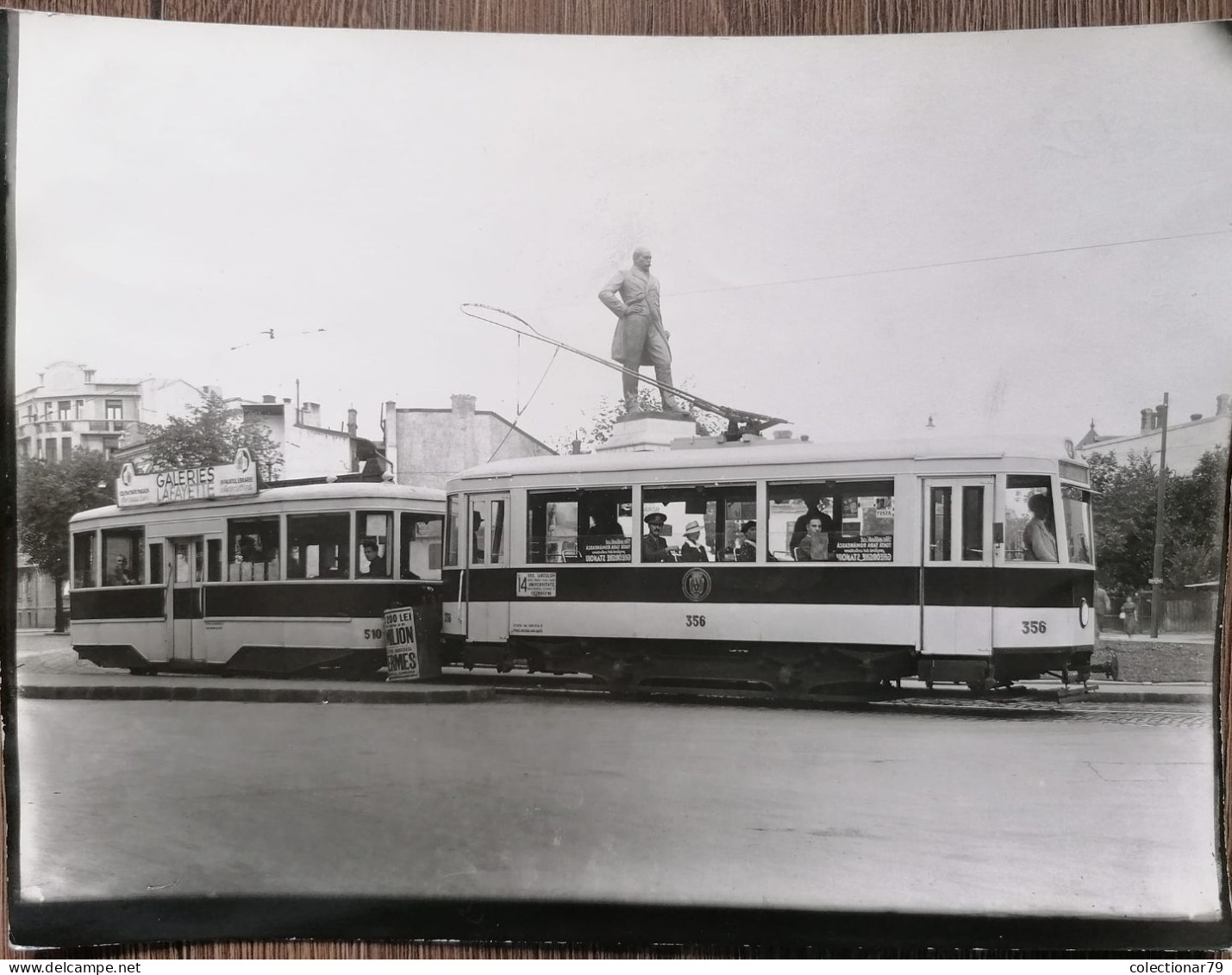 Romania Bucuresti Foto Presa Tramvaie / Tramvai Cu Remorca Foto 24x18 Cm - Roumanie