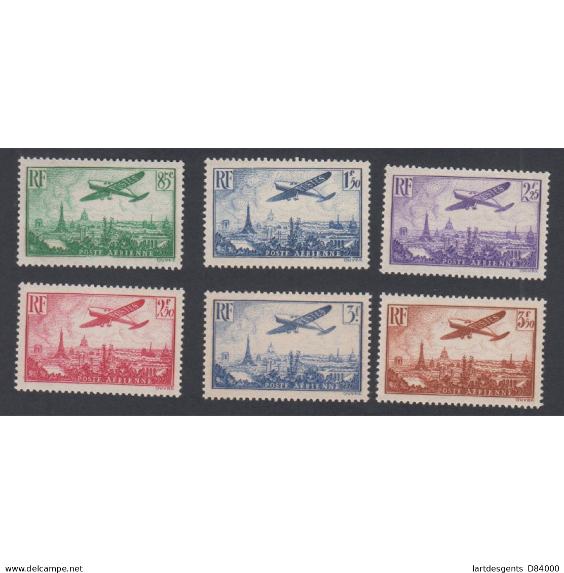 Timbres Poste Aérienne -  N°8 à N°13 - 1936 - Neufs** - Cote 300 Euros- Lartdesgents - 1927-1959 Mint/hinged