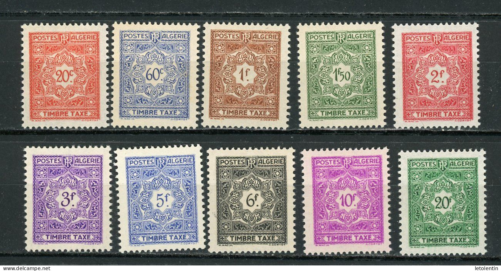 ALGERIE (RF) - T. TAXE -   N° Yt 35/45 ** - Timbres-taxe