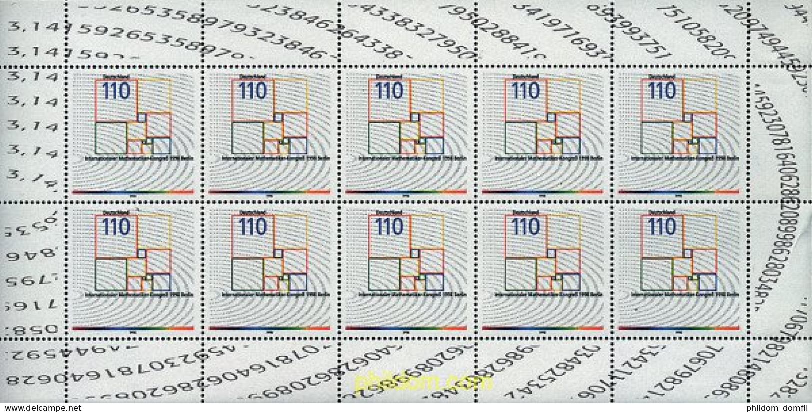 9909 MNH ALEMANIA FEDERAL 1998 CONGRESO INTERNACIONAL DE MATEMATICAS - Nuevos