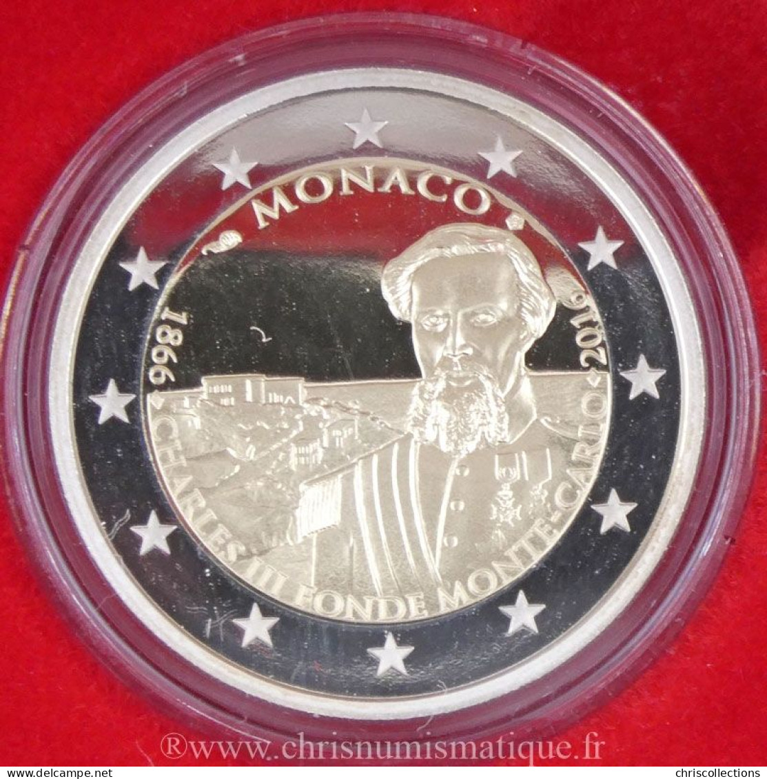 Euro, Monaco , 2 Euro 2016 BE, 1866- Charles III Fonde Monte-Carlo - Monaco