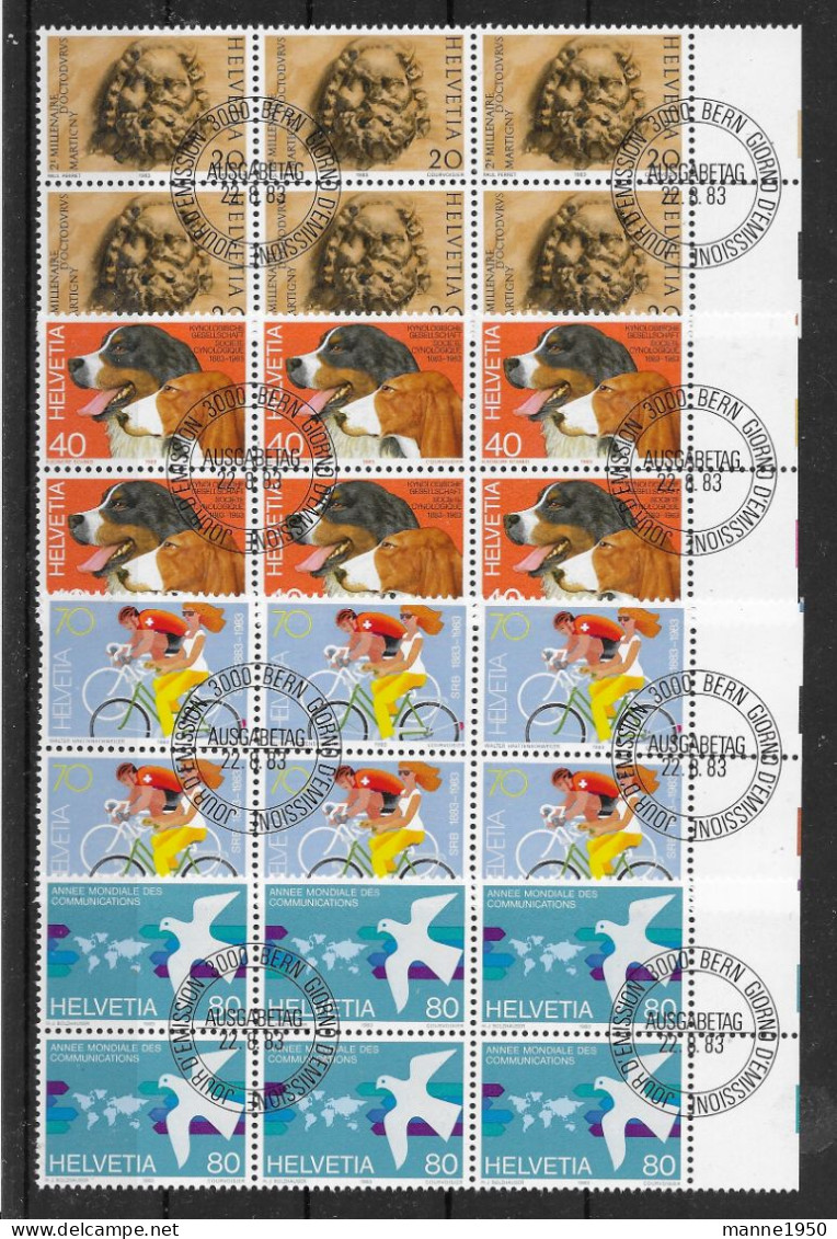 Schweiz 1983 Jahresereignisse Mi.Nr. 1256/59 Kpl. 6er Blocksatz Gestempelt - Used Stamps