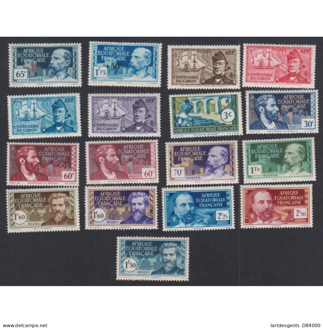 Colonies Série De 17 Timbres Avec Variétés AEF 1938-40, N°64 à 86 Neufs* Lartdesgents - Brieven En Documenten