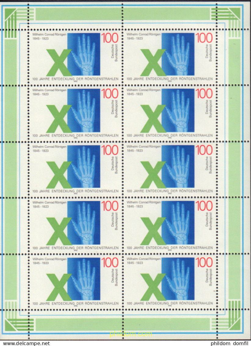 146345 MNH ALEMANIA FEDERAL 1995 CENTENARIO DEL DESCUBRIMIENTO DE LOS RAYOS X - Unused Stamps