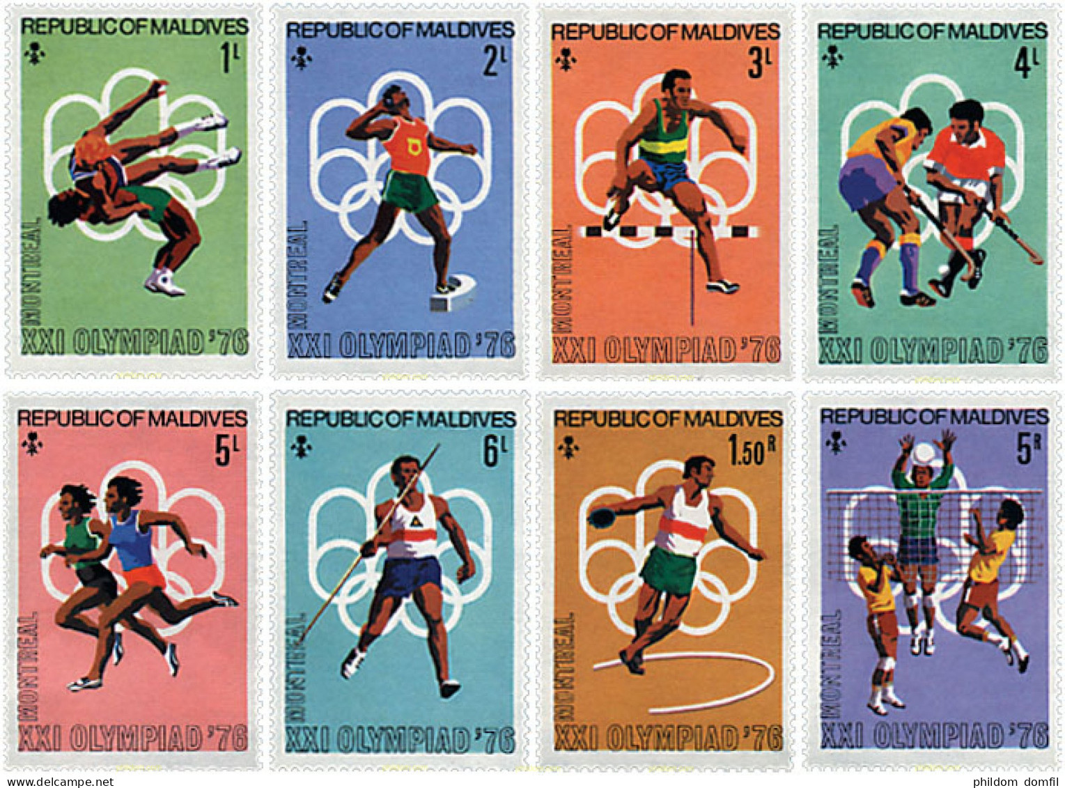 68661 MNH MALDIVAS 1976 21 JUEGOS OLIMPICOS VERANO MONTREAL 1976 - Maldives (1965-...)