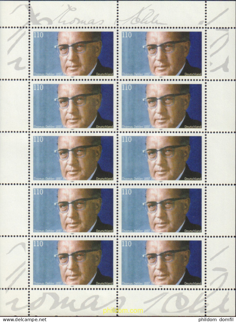 146687 MNH ALEMANIA FEDERAL 1997 CENTENARIO DEL NACIMIENTO DE THOMAS DEHLER - Nuevos