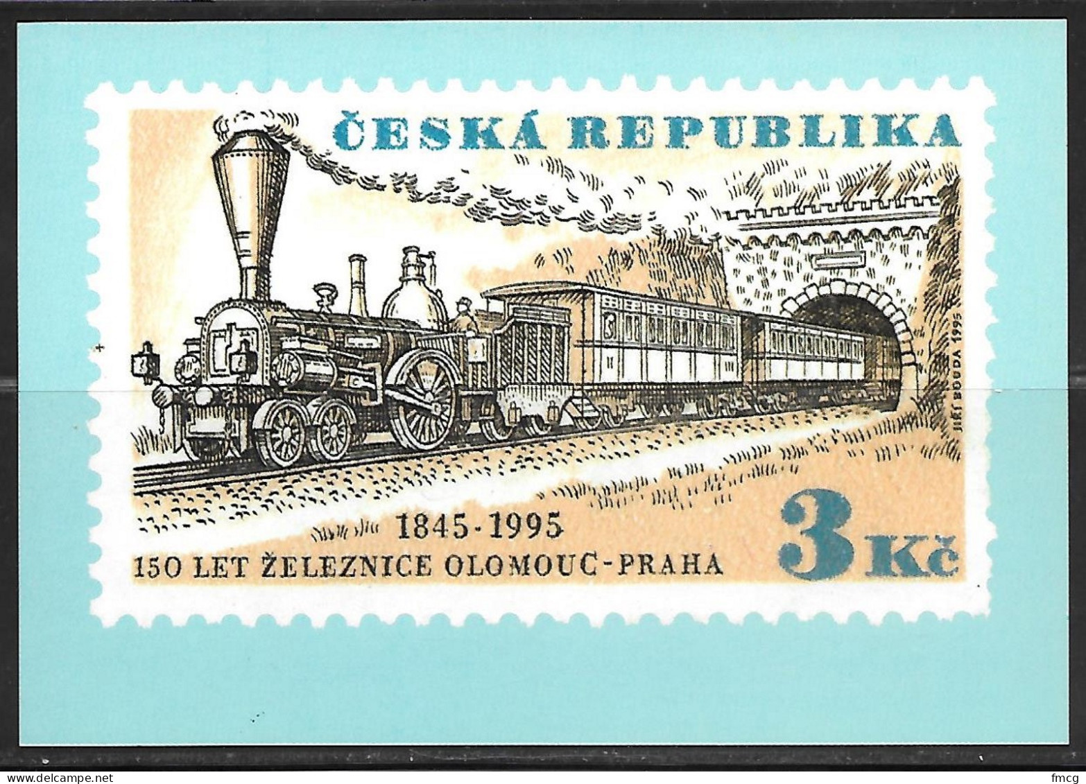 Czech Republic, 1995, Railroad Stamp, 3kc, Unused    - Tschechische Republik