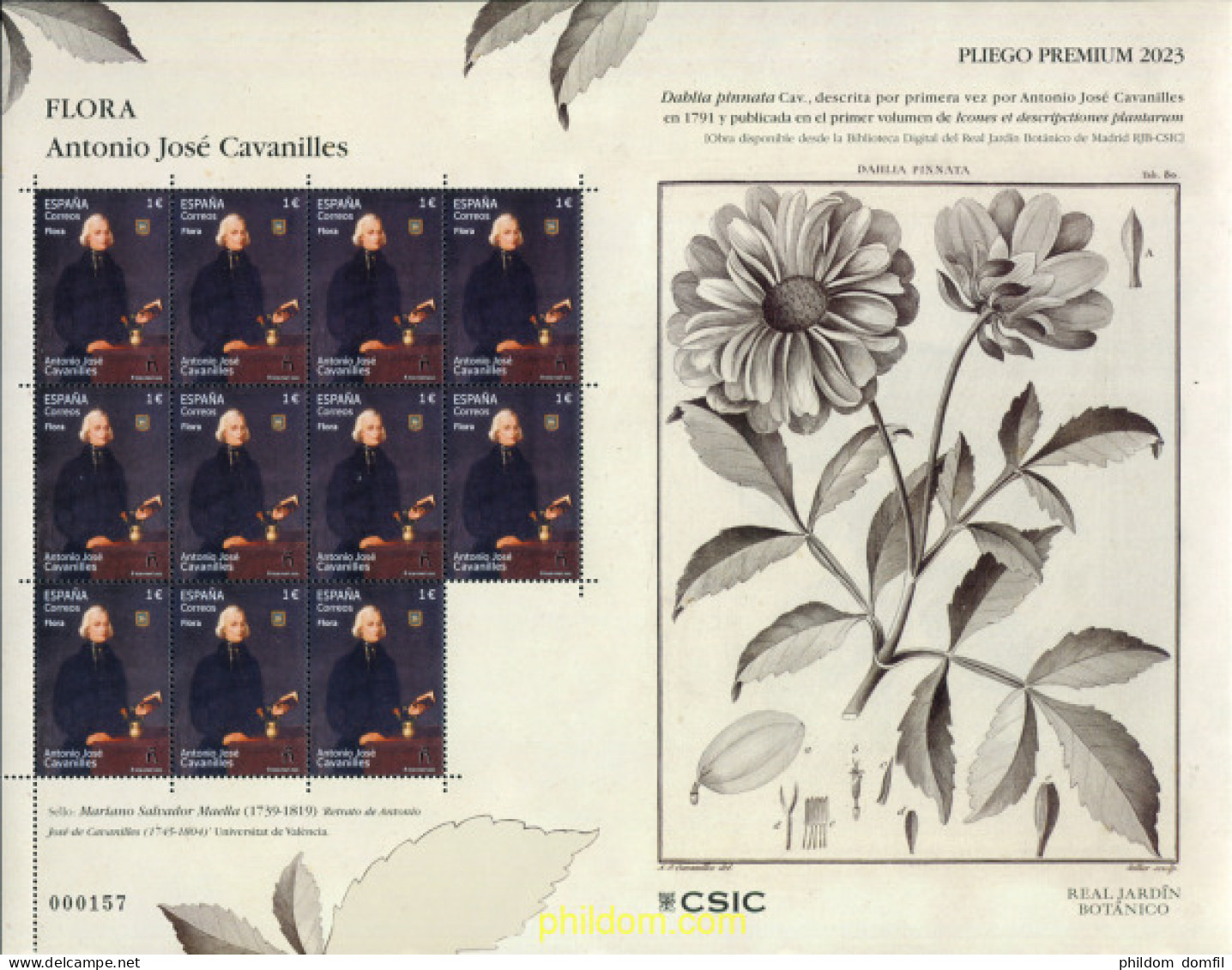 714817 MNH ESPAÑA 2023 FLORA. ANTONIO JOSÉ CAVANILLES - Ungebraucht