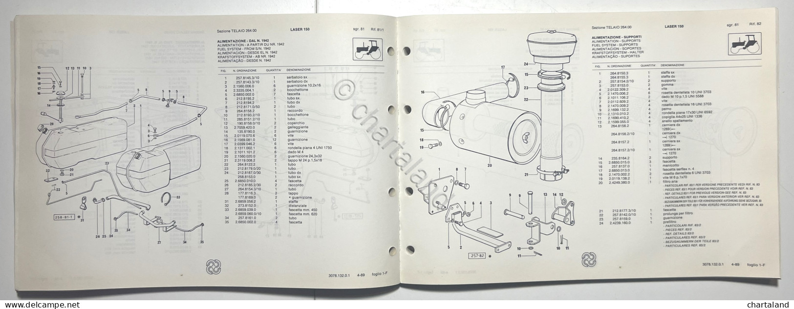 Catalogo Parti Di Ricambio Originali SAME Trattori - Laser 150 - Ed. 1989 - Other & Unclassified