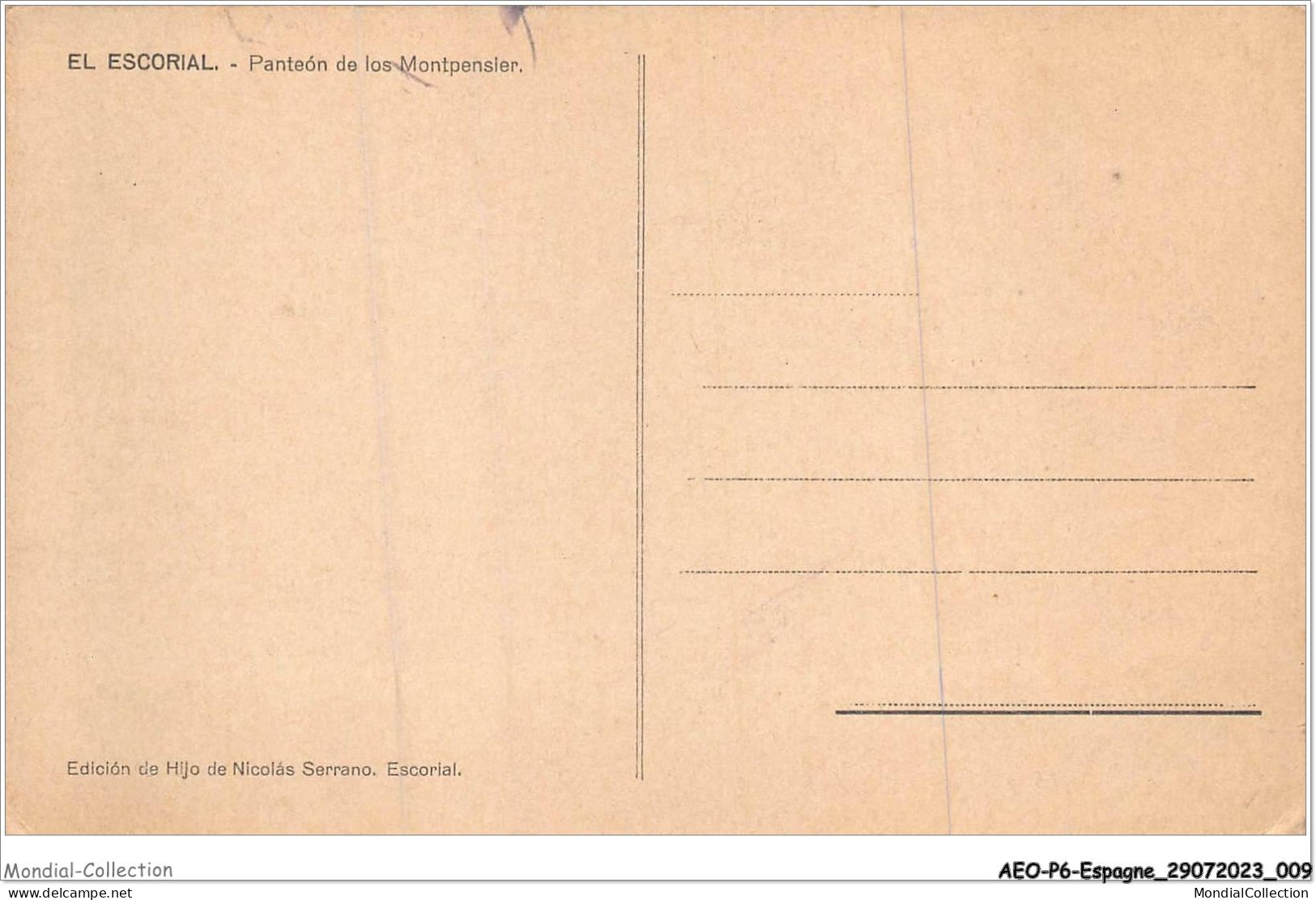 AEOP6-ESPAGNE-0420 - EL ESCORIAL - PANTEON DE LOS MONTPENSIER  - Other & Unclassified