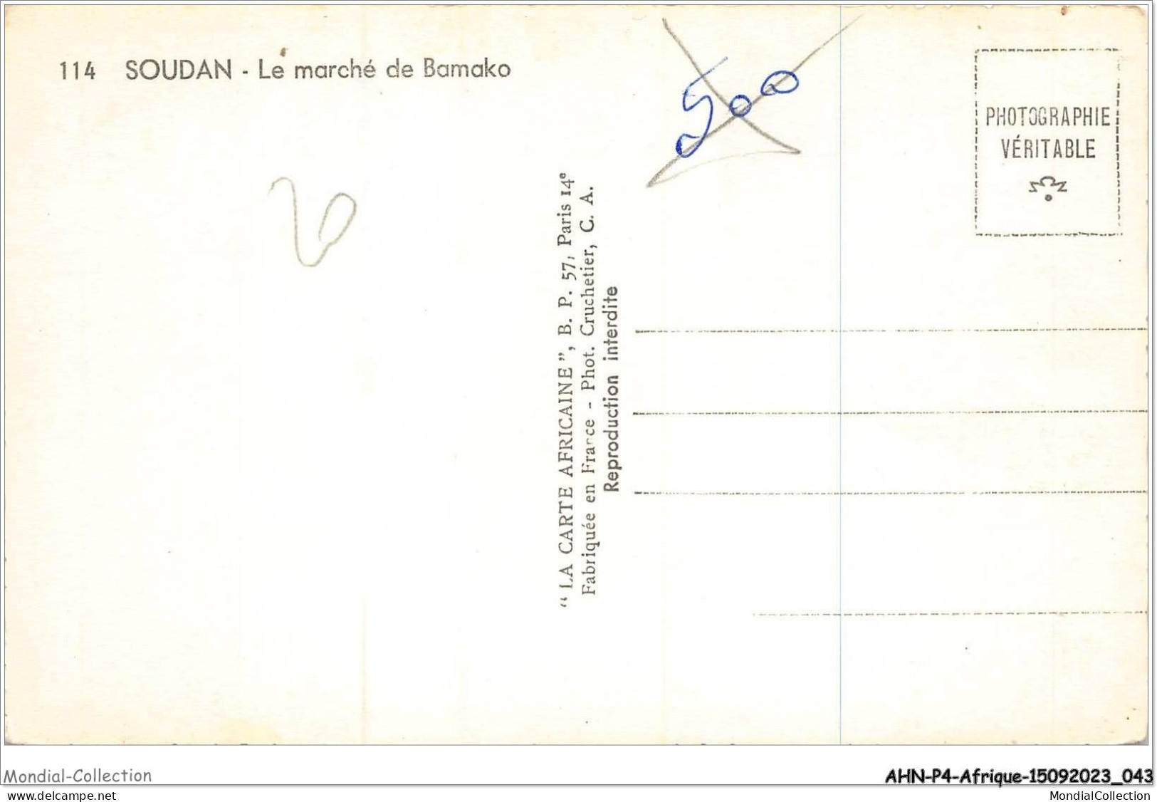 AHNP4-0412 - AFRIQUE - SOUDAN - Le Marché De Bamako - Mali