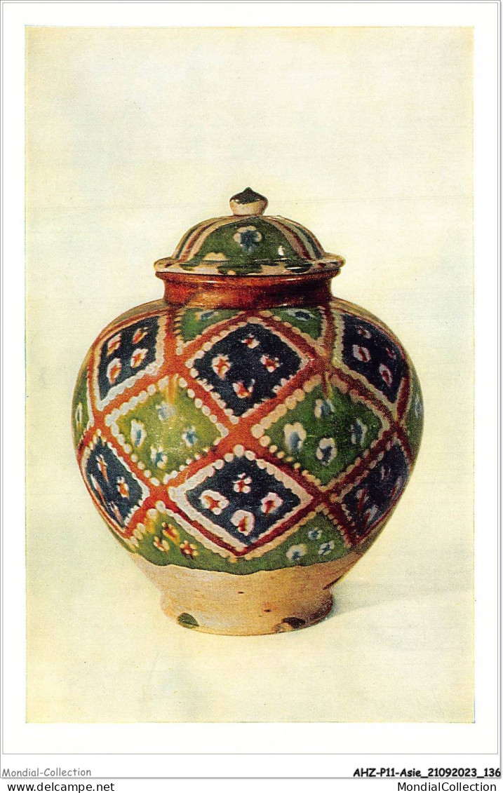 AHZP11-CHINE-1046 - THREE-COLOURED POTTERY POT - TANG DYNASTY - LOYANG - HONAN - Chine