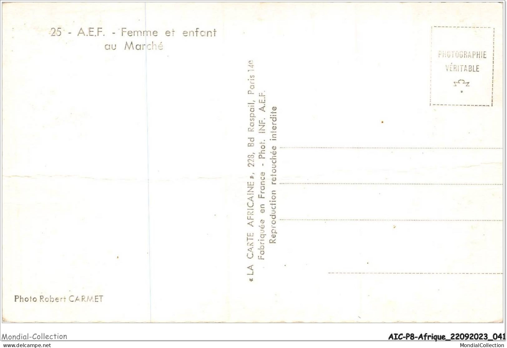 AICP8-AFRIQUE-0875 - A E F - Femme Et Enfant Au Marché - Unclassified