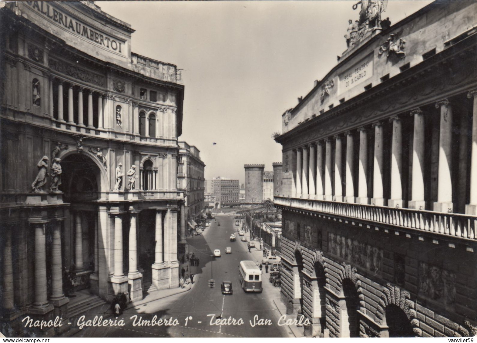 NAPOLI-GALLERIA UMBERTO I-TEATRO SAN CARLO-CARTOLINA VERA FOTOGRAFIA  VIAGGIATA IL 27-4-1955 - Napoli