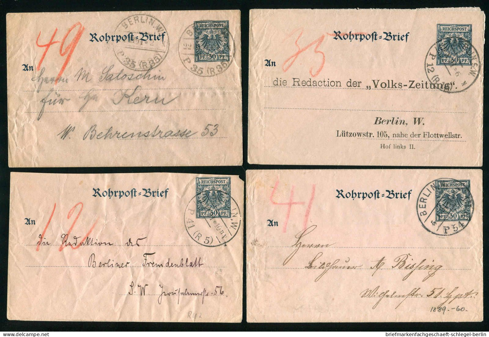 Berlin, 1891, RU 2, Brief - Andere & Zonder Classificatie