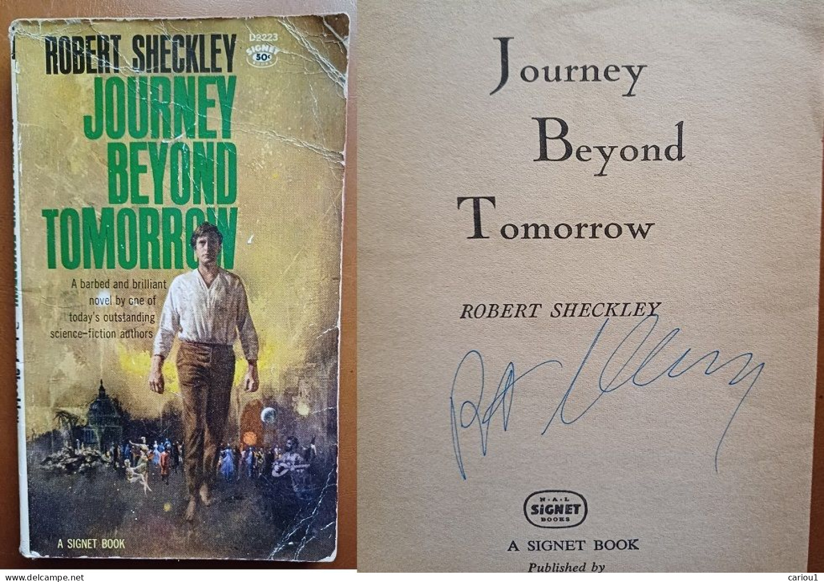 C1 Robert SHECKLEY Journey Beyond Tomorrow EO Signet 1962 Envoi DEDICACE Signed PORT INCLUS France - Libri Con Dedica