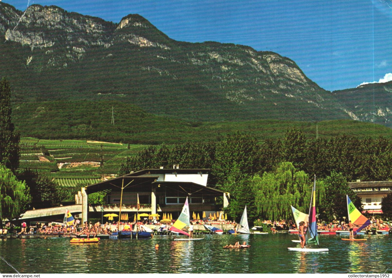 KALTERER SEE, LAKE, KALTERN, TRENTINO ALTO ADIGE, MOUNTAIN, ARCHITECTURE, BOATS, BEACH, ITALY, POSTCARD - Otros & Sin Clasificación