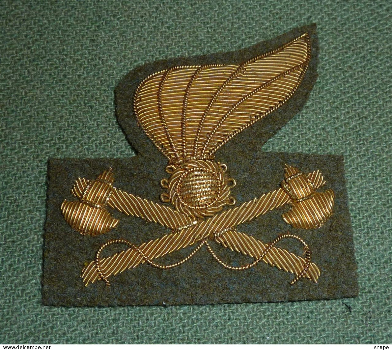 Fregio Ricamato Per Berretto Rigido Genio Pionieri - Esercito Italiano - USATO - Italian Army Embroided Cap Device (267) - Hueste