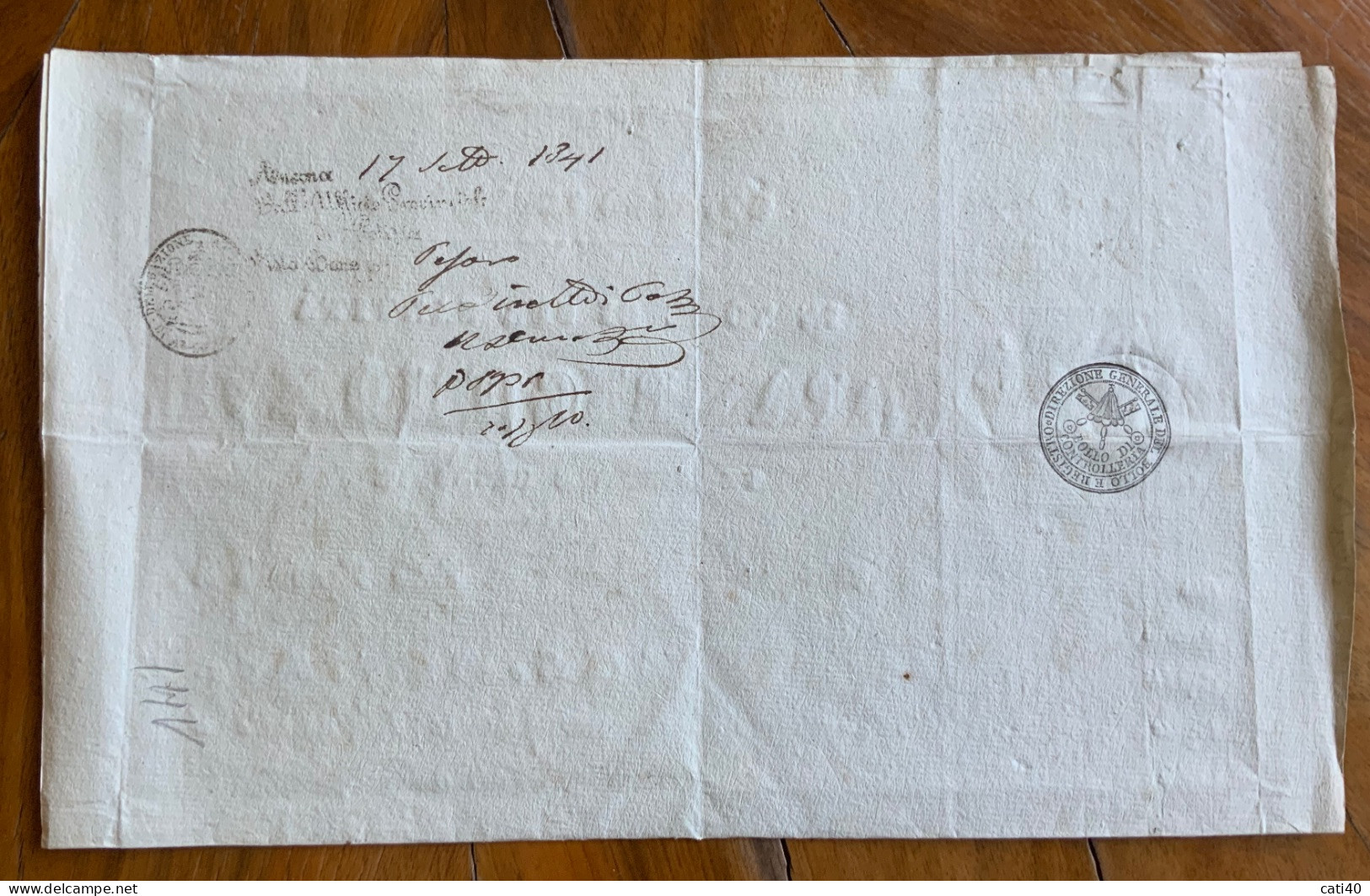 PASSAPORTO ALL'INTERNO - GOVERNO PONTIFICIO PAPA GREGORIO XVI - FIRMA AUTOGRAFA CARD. RIARIO SFORZA - 11/9/1841 - ... - Historische Dokumente