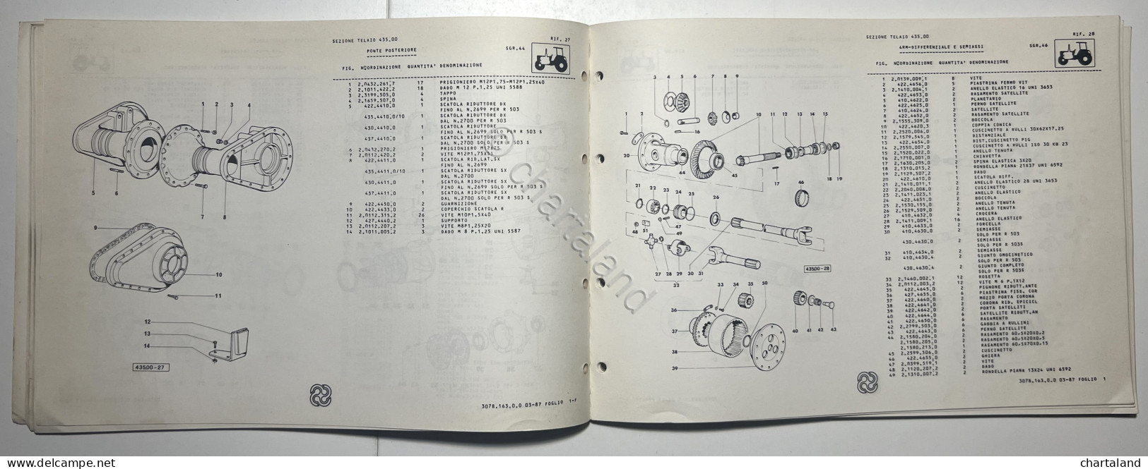 Catalogo Ricambi Originali Lamborghini Trattori - R 503 - Ed. 1987 - Other & Unclassified