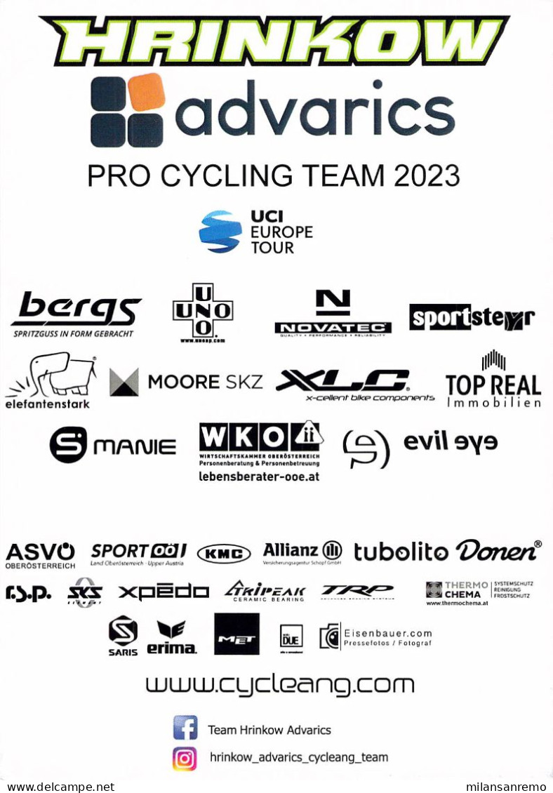 CYCLISME: CYCLISTE : EQUIPE HRINKOW 2023 : ZIGA HORVAT - Cycling