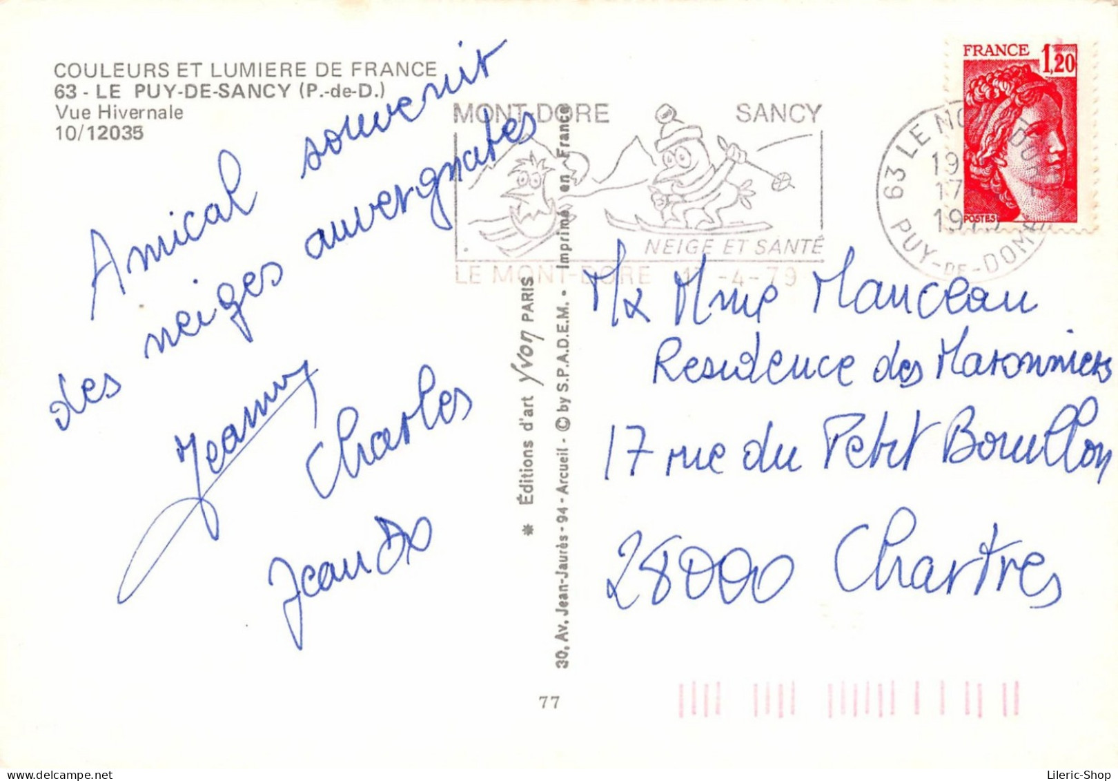 63 / CPM 1979 - LE PUY DE SANCY▬VUE GÉNÉRALE - ÉDIT. YVON 10/12035 - Other & Unclassified