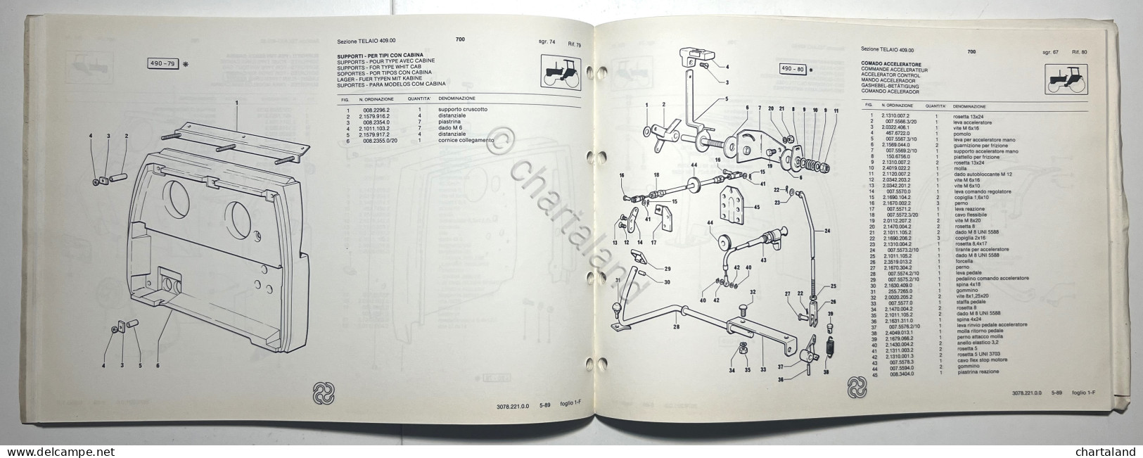 Catalogo Ricambi Originali Lamborghini Trattori - 700 - Ed. 1989 - Autres & Non Classés