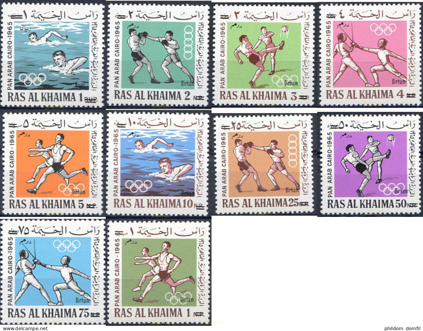 221353 MNH RAS AL KHAIMA 1966 JUEGOS PANARABES EN EL CAIRO - Ras Al-Khaimah