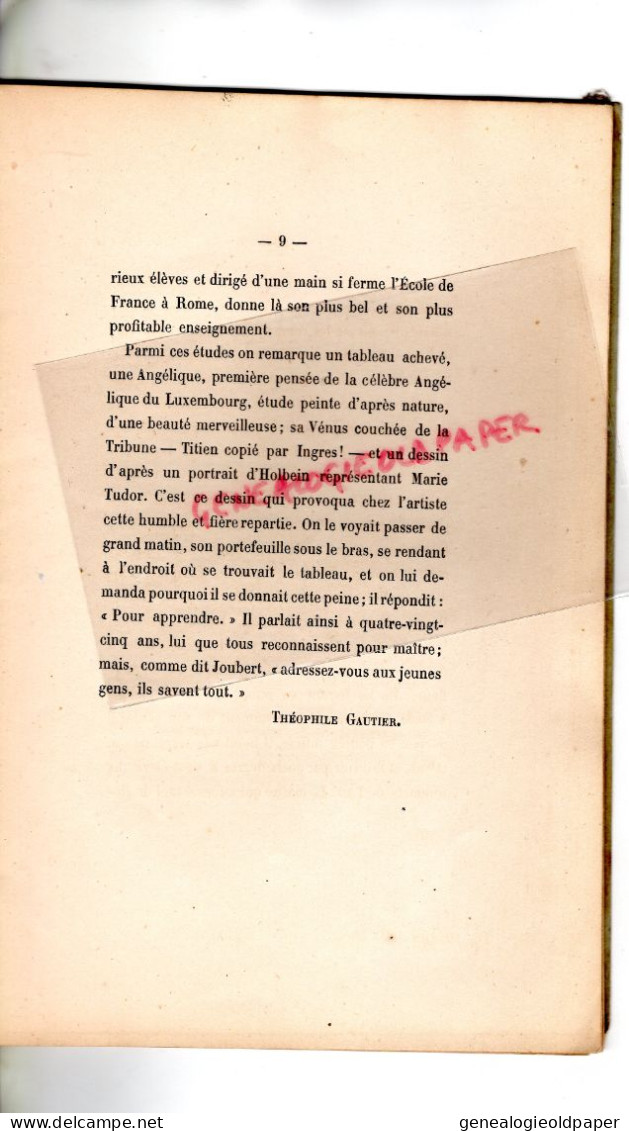 82- MONTAUBAN- 75- PARIS- RARE CATALOGUE VENTE TABLEAUX DESSINS INGRES-PEINTRE-1867- CHARLES PILLET -M. HARO -DROUOT - Historische Documenten