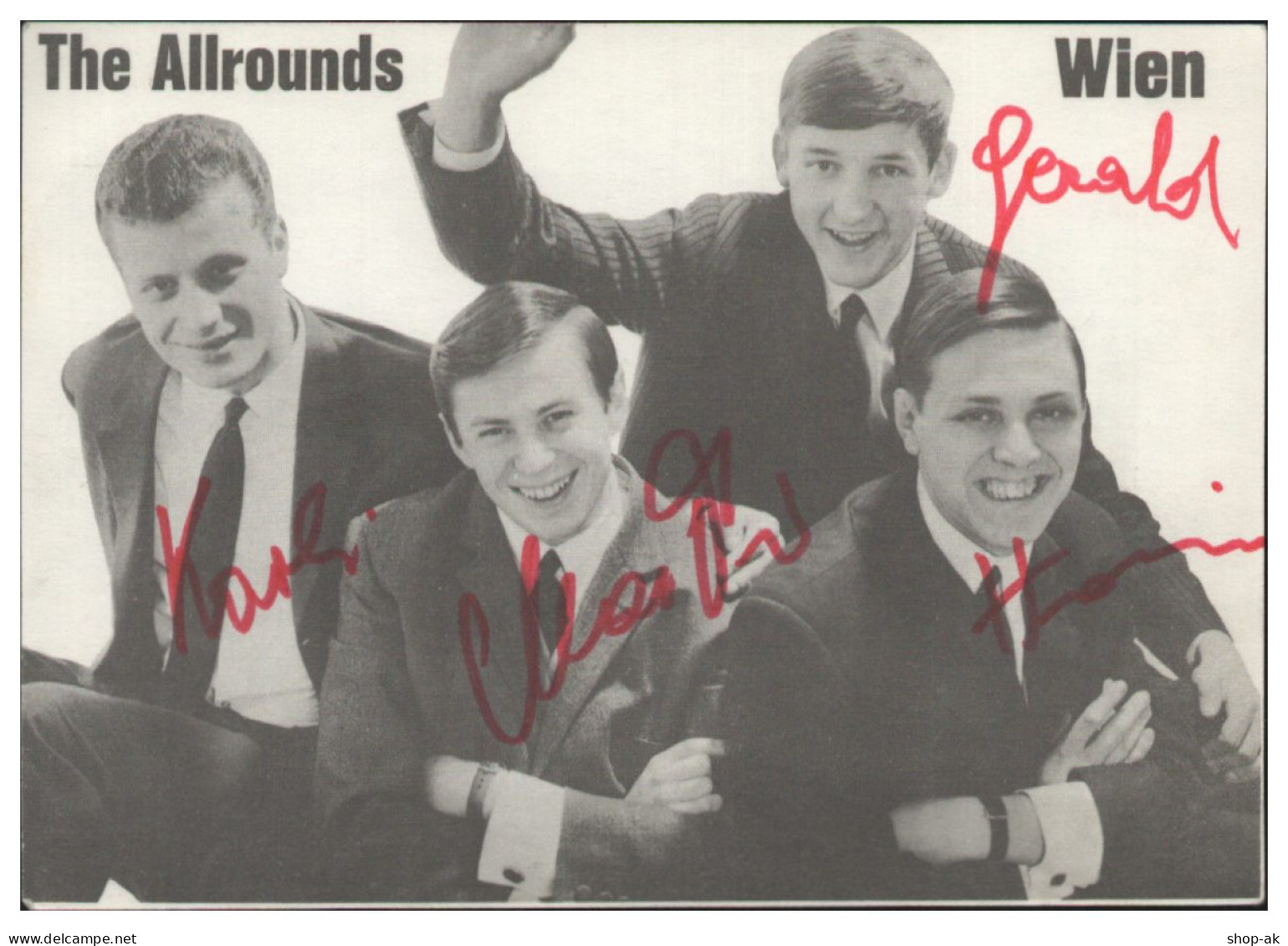 V6270/ The Allrounds Aus Wien Beat- Popband Autogramm Autogrammkarte 60er Jahre - Autografi