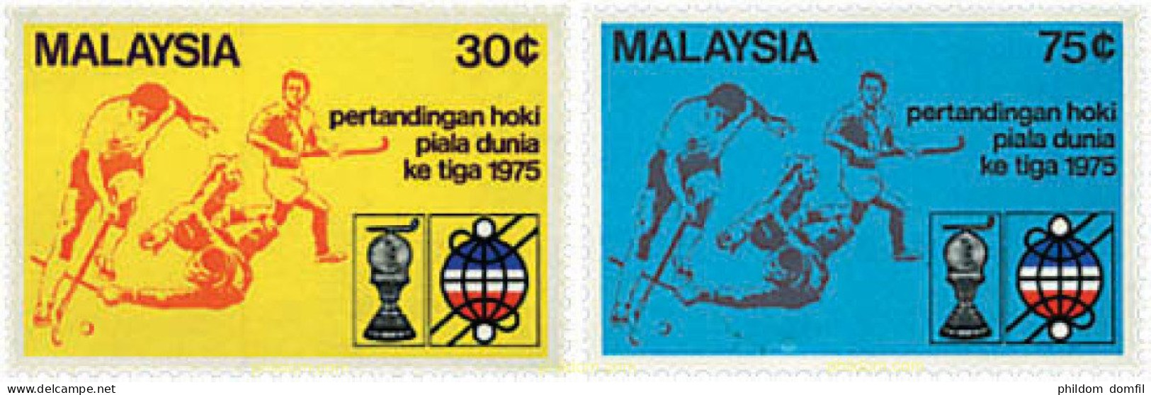 50413 MNH MALASIA 1975 3 COPA DEL MUNDO DE HOCKEY SOBRE HIERBA - Maleisië (1964-...)