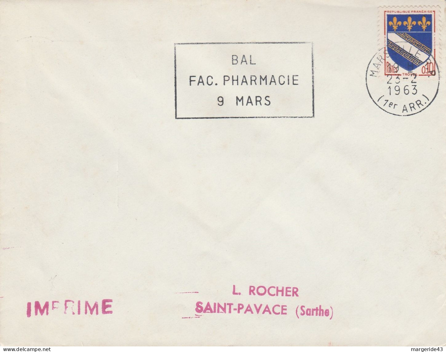 FRANCE LOT DE 34 FLAMMES SUR LETTRES