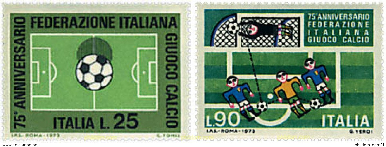 67013 MNH ITALIA 1973 75 ANIVERSARIO DE LA FEDERACION ITALIANA DE FUTBOL - 1971-80: Ungebraucht