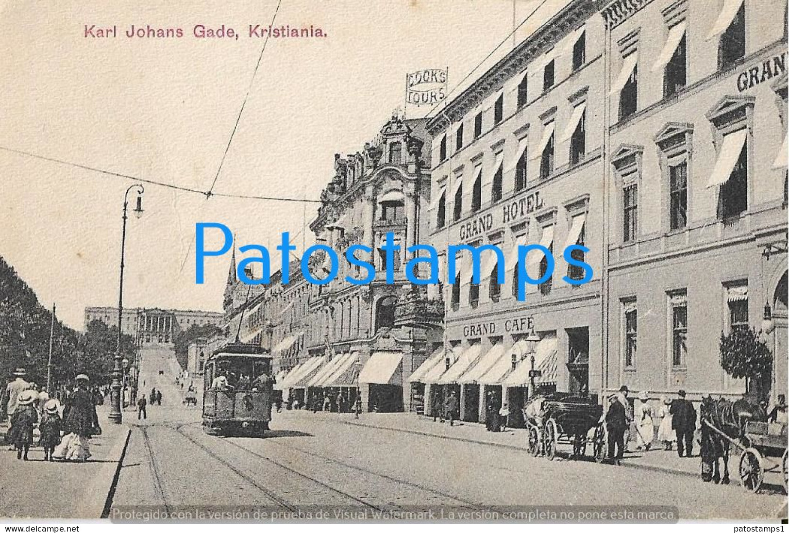 229012 NORWAY NORGE KRISTIANIA KARL JOHANS STREET & TRAMWAY POSTAL POSTCARD - Noorwegen