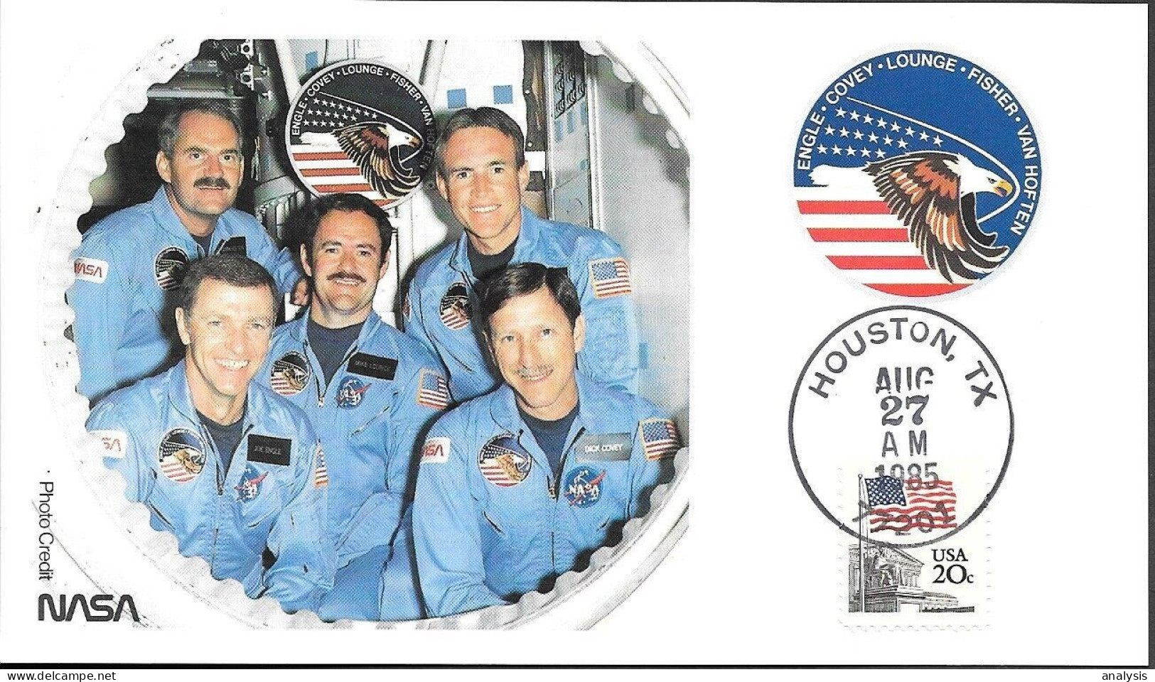 US Space NASA Postcard 1985. Discovery STS-51I Launch. Houston - Etats-Unis