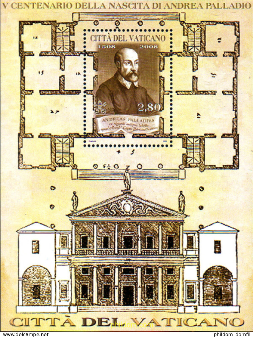 224334 MNH VATICANO 2008 500 ANIVERSARIO DE ANDREA PALLADIO - Ungebraucht