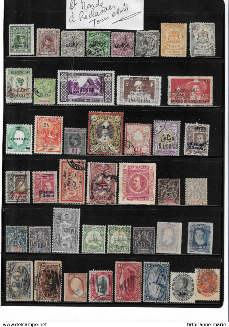 Lot Timbres Monde A Reclasser . - Collections (without Album)