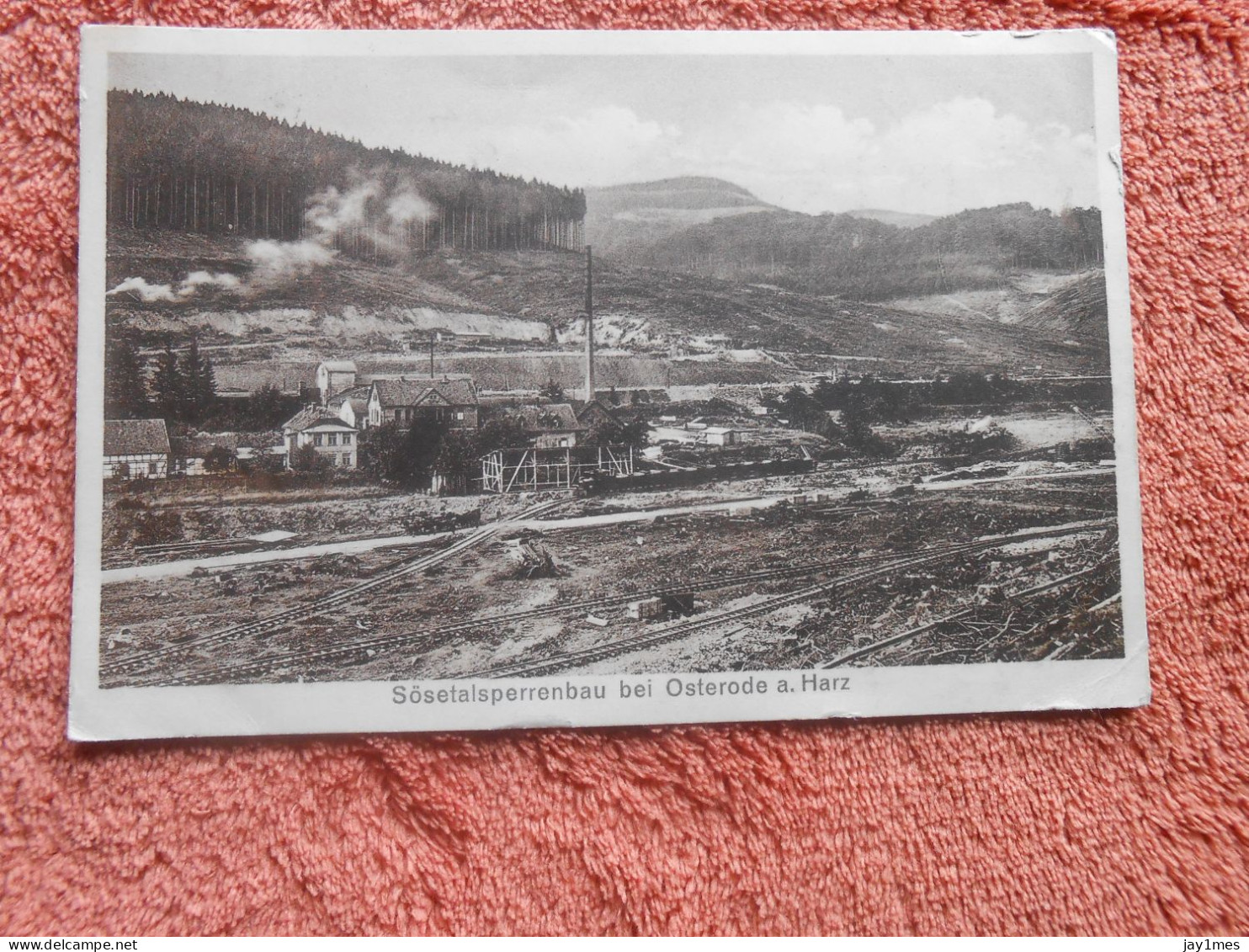 AK Osterode Sosetalsperrenbau 1925 Bahnpost - Osterode