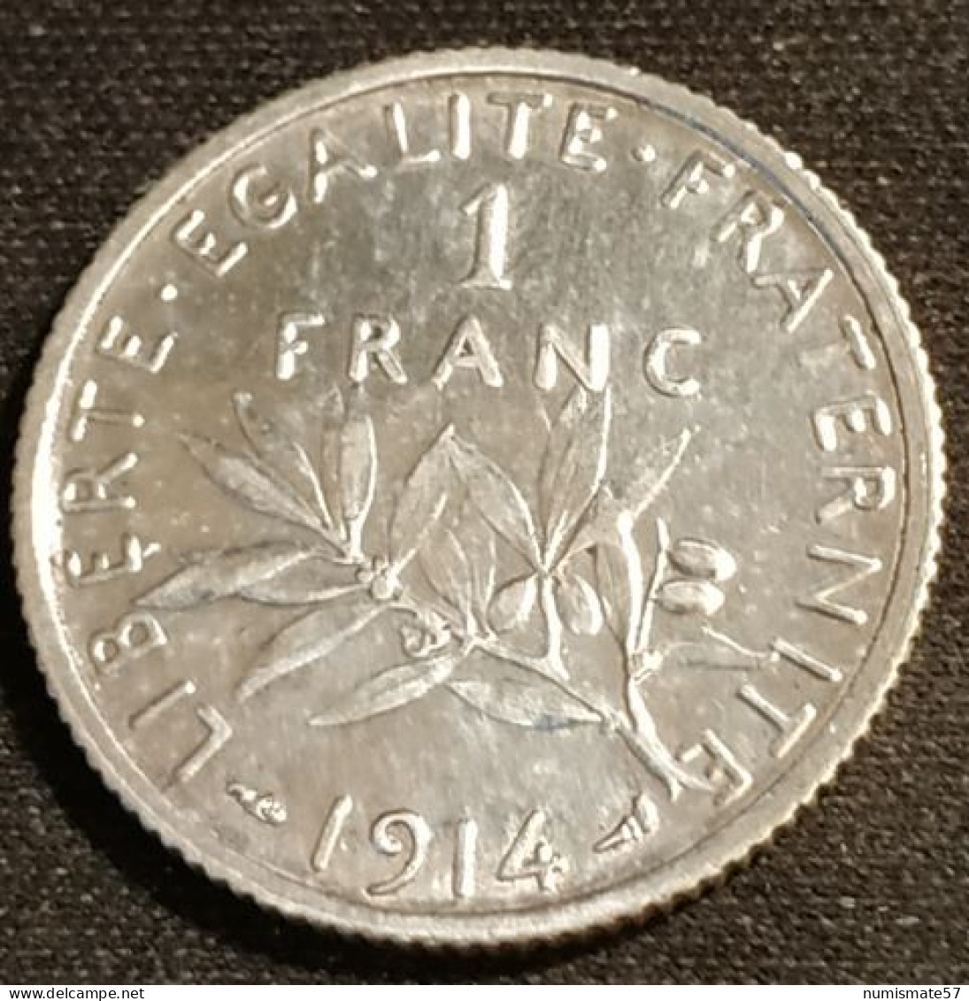 FRANCE - 1 FRANC 1914 - Semeuse - Argent - Silver - Gad 467 - KM 844 - 1 Franc