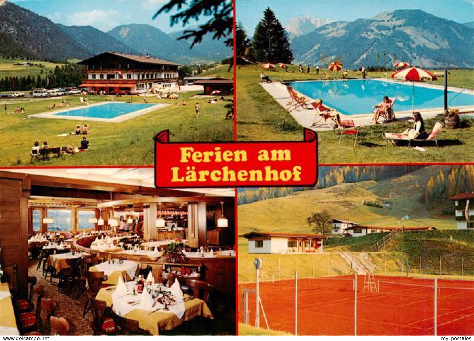 73946229 Erpfendorf_Tirol_AT Gasthof Laerchenhof Schwimmbad Gastraum Tennisplatz - Other & Unclassified