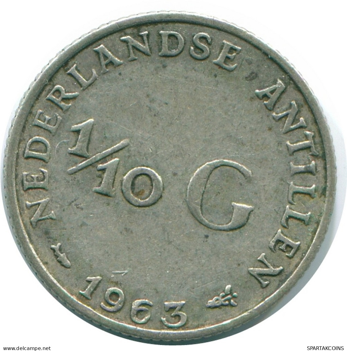 1/10 GULDEN 1963 ANTILLES NÉERLANDAISES ARGENT Colonial Pièce #NL12646.3.F.A - Netherlands Antilles