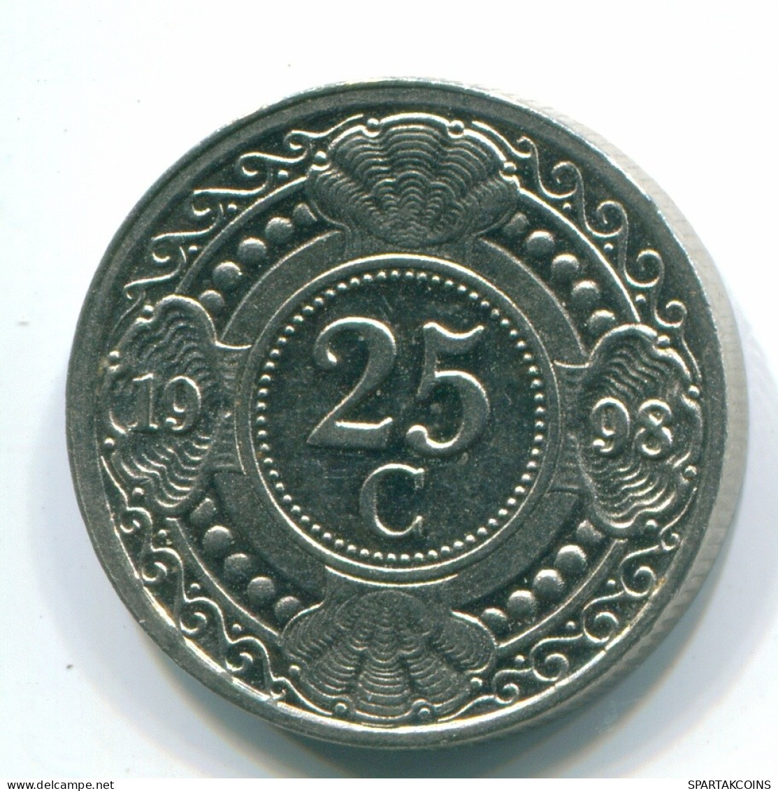 25 CENTS 1998 ANTILLES NÉERLANDAISES Nickel Colonial Pièce #S11303.F.A - Netherlands Antilles