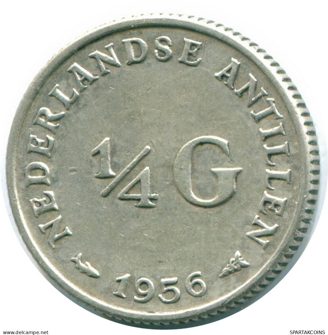 1/4 GULDEN 1956 ANTILLAS NEERLANDESAS PLATA Colonial Moneda #NL10911.4.E.A - Netherlands Antilles