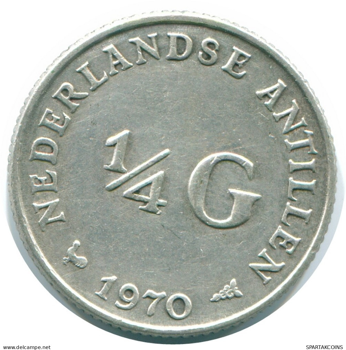 1/4 GULDEN 1970 NETHERLANDS ANTILLES SILVER Colonial Coin #NL11623.4.U.A - Antilles Néerlandaises